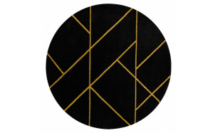 Kusový koberec Emerald geometric 1012 black and gold kruh